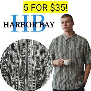 Harbor Bay Cotton Black and White Short Sleeve Shirt Sale 5 for 35